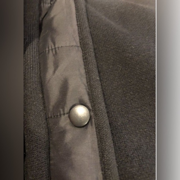 Dakini Quilted Mixed Media Jacket Womens 1X Hooded Full Zip Snap Black - Picture 3 of 7